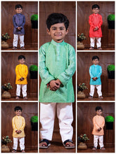 Boys silk embroidered kurta
