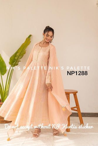 Niks collection: pastel peach anarkali