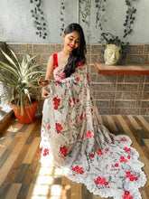 Floral diamond work saree