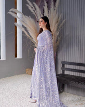 Lavender sequins saree