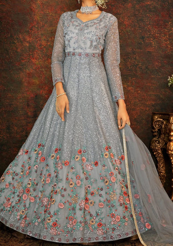 Safeena catalogue- grey anarkali