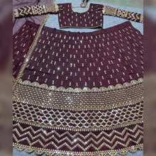 Dark coffee cotton silk Lehenga