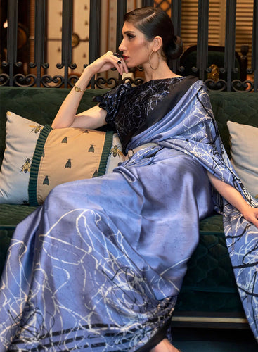 Printed Japan crepe saree