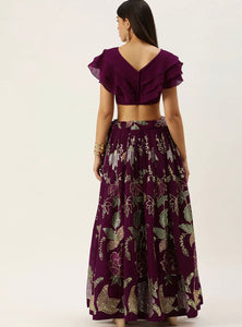 Floral sequinned Lehenga