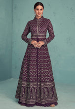 Deep wine anarkali gown