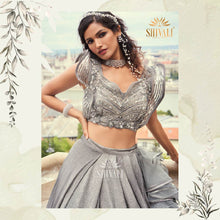 Silver shine Lehenga with ruffle dupatta
