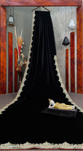 Elegance: Black velvet saree