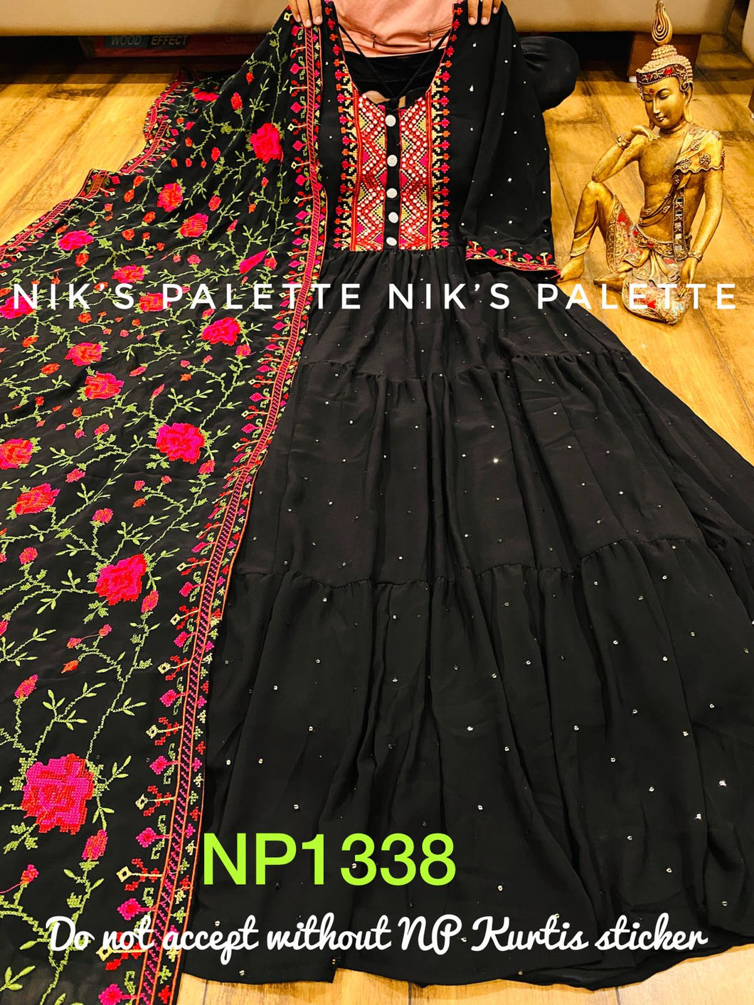 Niks collection: black tiered gown style