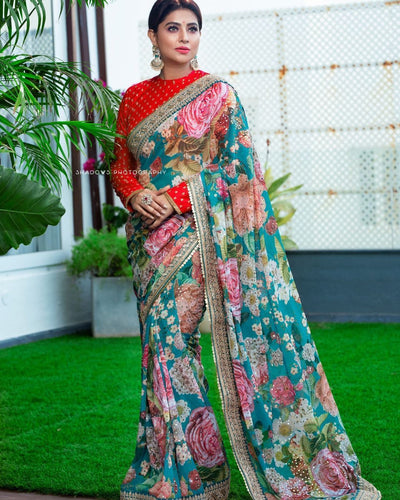 Sabyasachi floral printed saree collection