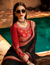 Black and red saree