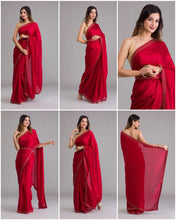 Swarovski diamond work saree with Swarovski belt