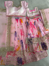Mom & daughter Lehenga set - baby pink tie & dye