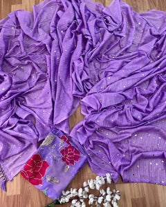 Kohinoor chinnon floral sequins saree