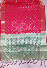 Red and green silk saree