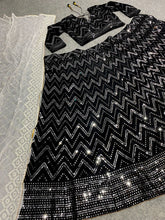 Black chine sequins Lehenga