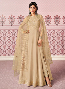 Gold Trouser style anarkali gown