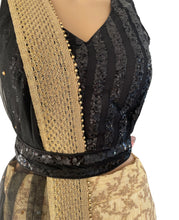 Partywear black and gold Lehenga