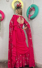 Ready to wear saree with cape sleeves