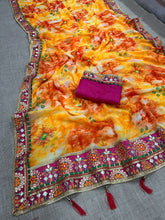 Shibori and gota patti sarees