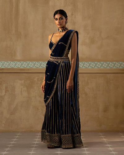 Blue velvet - Lehenga saree inspired by Kiara Advani