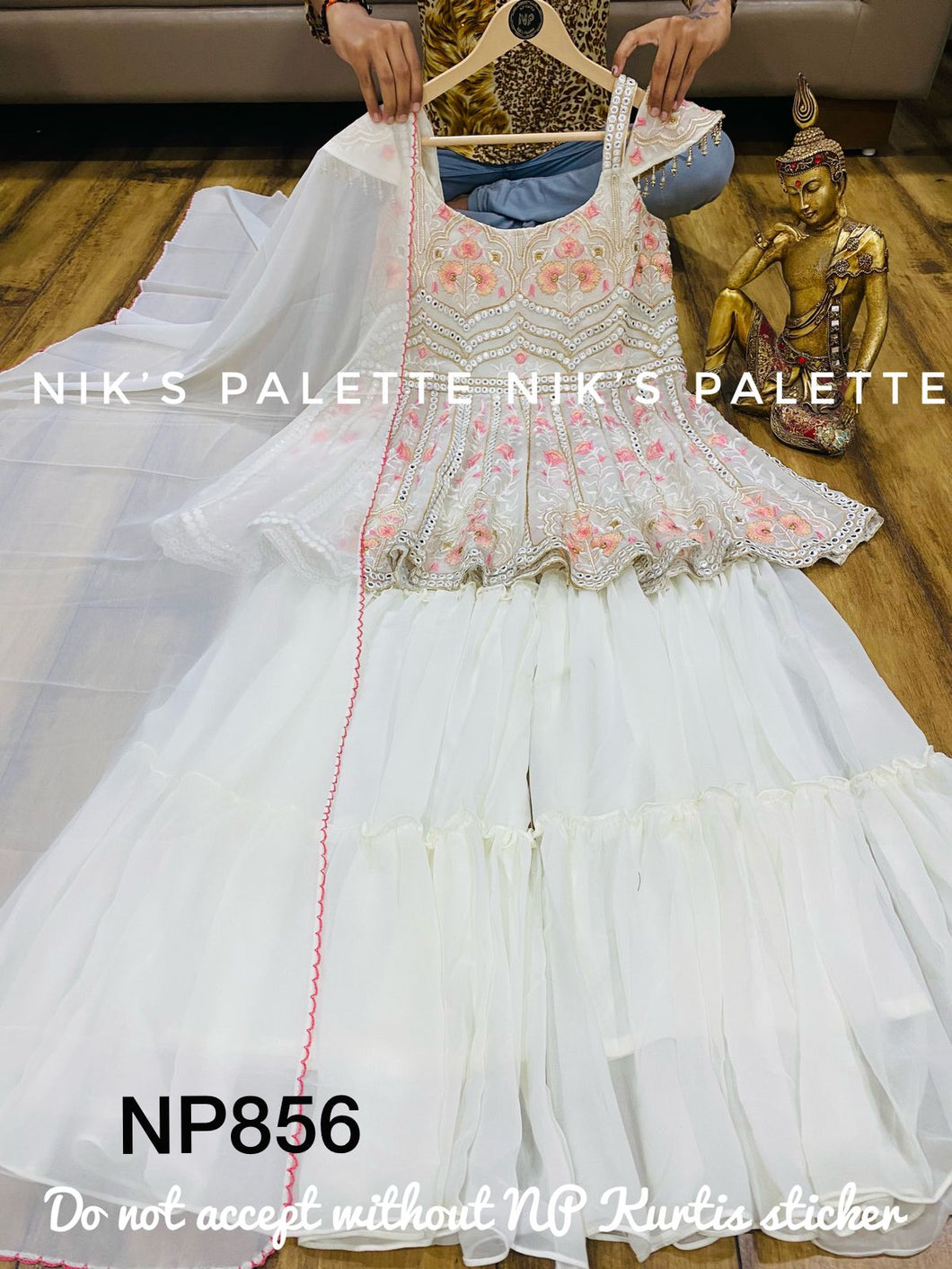 Niks collection- peplum style partywear sharara