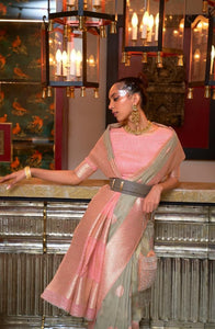 Ariya sarees - Pure linen weaving saree
