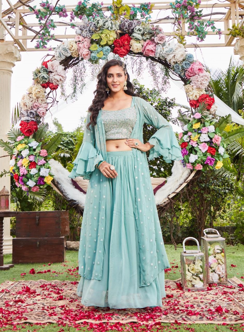 Lehenga with koti style - readymade