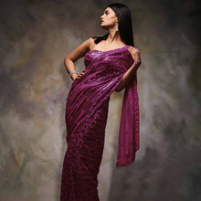 Celebrity box style sequins saree