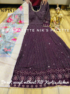 Sequinned anarkali with silk dupatta