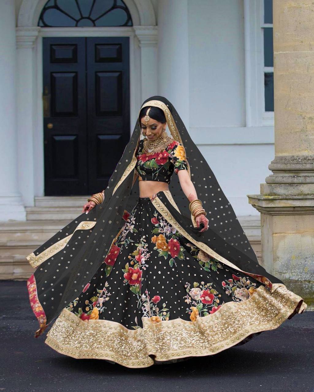 Floral and sequins Lehenga