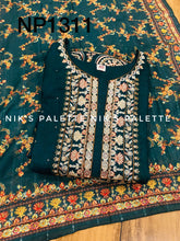 Niks collection: dola silk navy blue anarkali