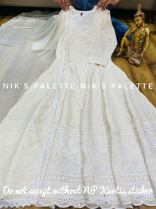 Niks collection: off white anarkali