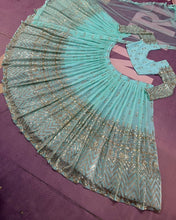 Yankita Kapoor inspired Lehenga - Serene green chevron Lehenga