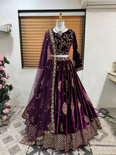 Velvet Lehenga in purple