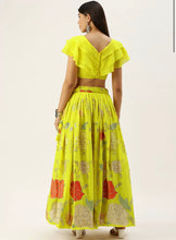Floral sequinned Lehenga in yellow