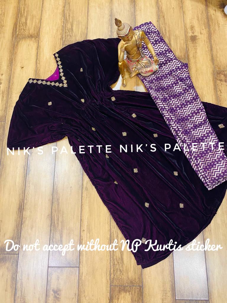 Niks collection: purple velvet kaftaan