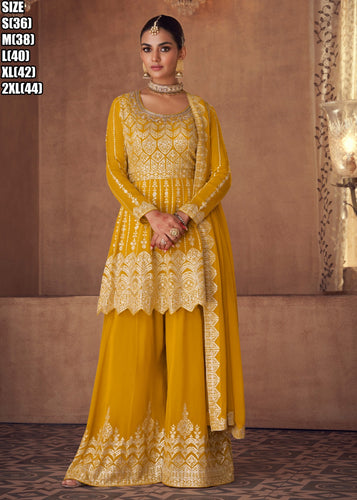 Janisha - readymade mustard yellow long top palazzo