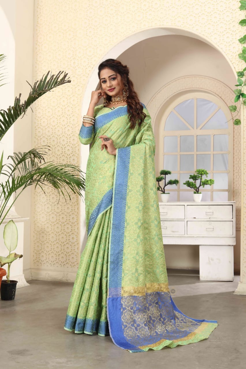 Pista silk saree