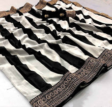 Super hit black and white design saree