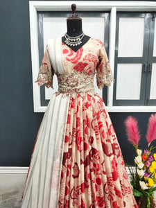 Bhumika Sharma inspired - printed gown with belt