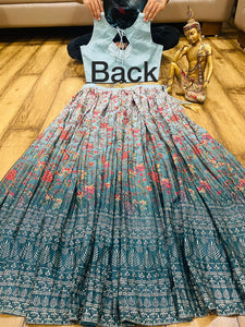 Niks collection - blue floral readymade Lehenga