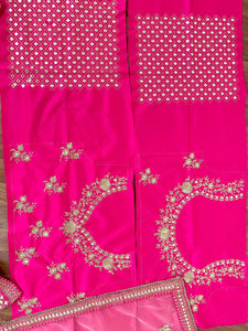 Attractive rani pink silk Lehenga