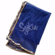 Royal blue net dupatta - small size