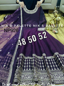 Niks collection: aubergine anarkali (plus size)