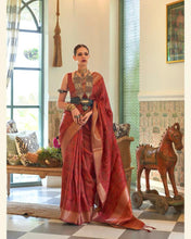 Organza silk two tone saree collection