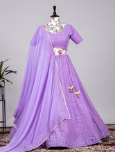 Lucknowi sequins Lehenga - lavender
