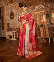 Kanchivaram silk saree with copper zari