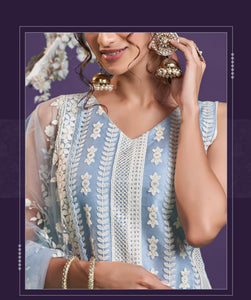 Amora: Lucknowi style pastel suits - plus size