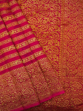 Classic traditional khadi saree in rani pink