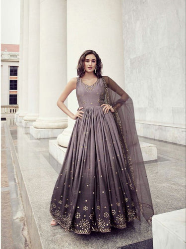 Chinnon sequins and thread work gown